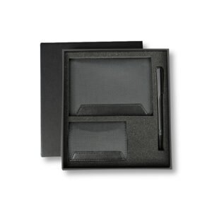 Executive Set of Passport Cover, Name Card Holder and Metal Pen